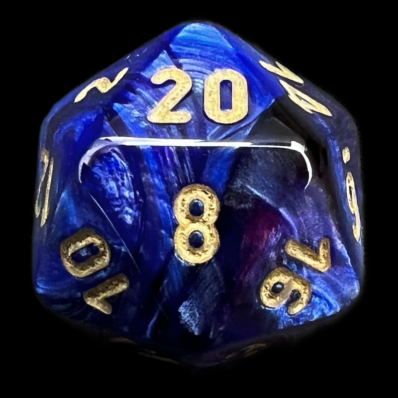 Chessex Scarab Royal Blue & Gold D20 Dice
