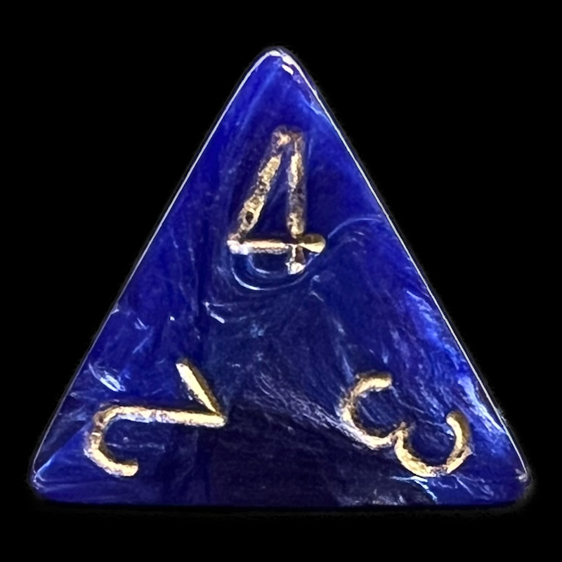 Chessex Scarab Royal Blue & Gold D4 Dice