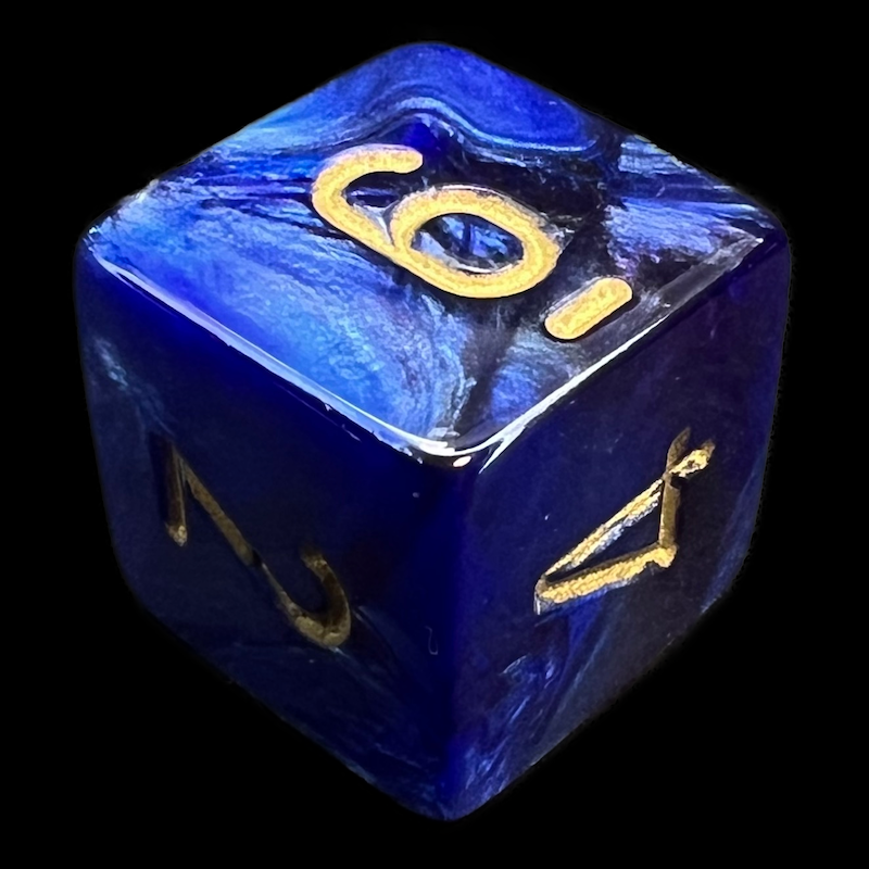 Chessex Scarab Royal Blue & Gold D6 Dice