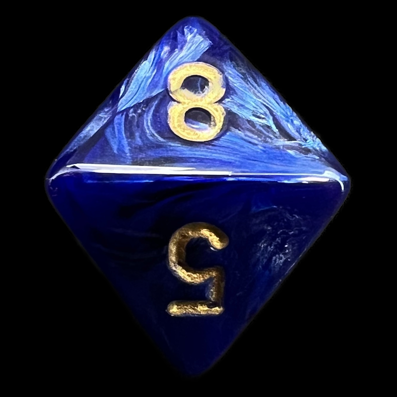 Chessex Scarab Royal Blue & Gold D8 Dice