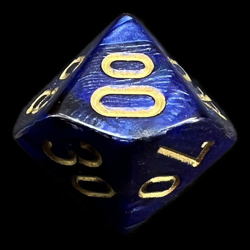 Chessex Scarab Royal Blue & Gold Percentile Dice