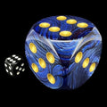 Chessex Scarab Royal Blue & Gold MASSIVE 50mm D6 Spot Dice