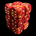 Chessex Scarab Scarlet & Gold 12 x D6 Dice Set