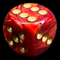 Chessex Scarab Scarlet & Gold 16mm D6 Spot Dice
