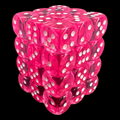 Chessex Translucent Pink & White 36 x D6 Dice Set