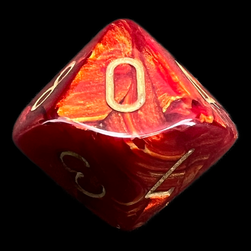 Chessex Scarab Scarlet & Gold D10 Dice