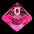 Chessex Translucent Pink & White D10 Dice