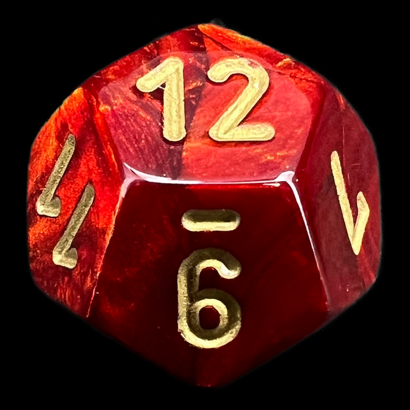 Chessex Scarab Scarlet & Gold D12 Dice