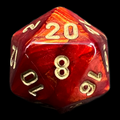Chessex Scarab Scarlet & Gold D20 Dice