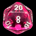 Chessex Translucent Pink & White D20 Dice