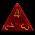 Chessex Scarab Scarlet & Gold D4 Dice