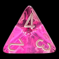 Chessex Translucent Pink & White D4 Dice
