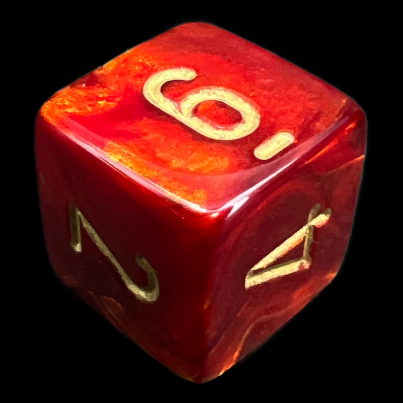 Chessex Scarab Scarlet & Gold D6 Dice