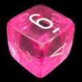 Chessex Translucent Pink & White D6 Dice
