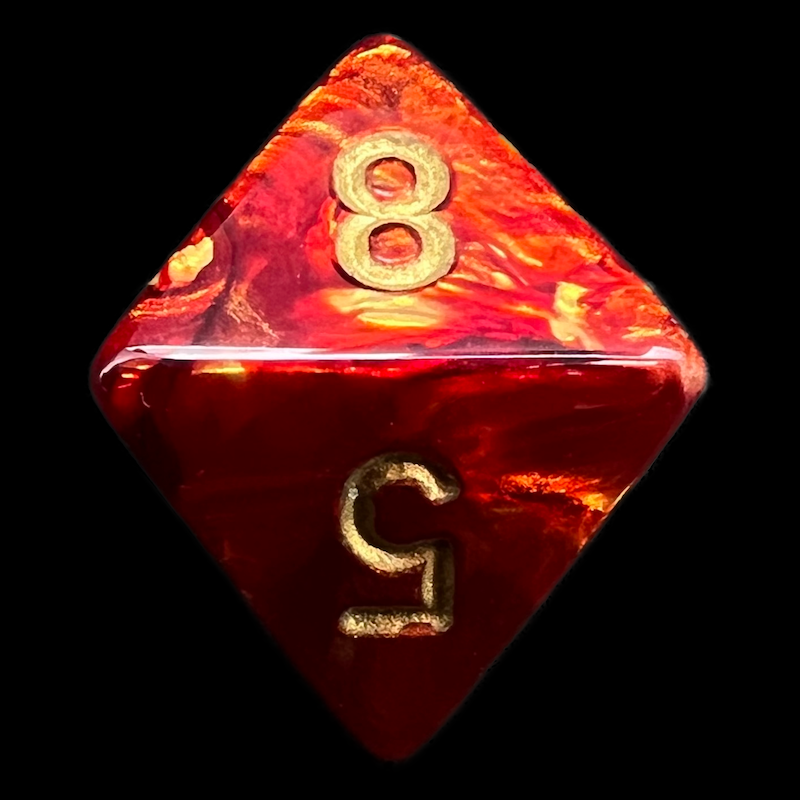 Chessex Scarab Scarlet & Gold D8 Dice