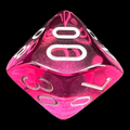 Chessex Translucent Pink & White Percentile Dice
