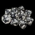 Chessex Translucent Smoke & White 10 x D10 Dice Set
