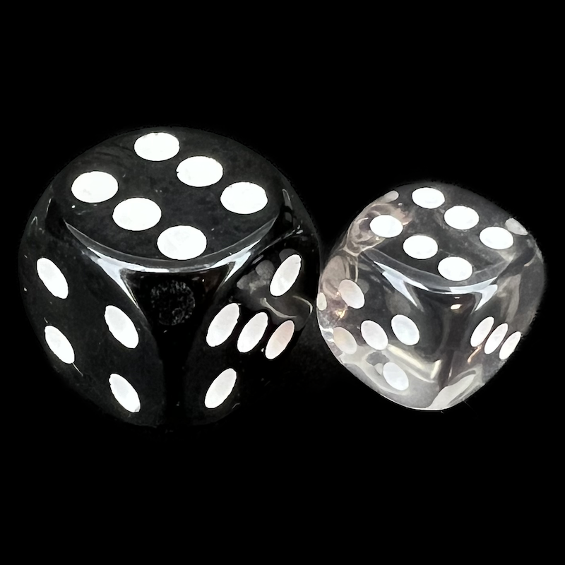 Chessex Translucent Smoke & White 36 x D6 Dice Set