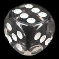 Chessex Translucent Smoke & White 16mm D6 Spot Dice