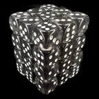 Chessex Translucent Smoke & White 36 x D6 Dice Set