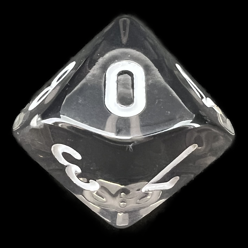 Chessex Translucent Smoke & White D10 Dice