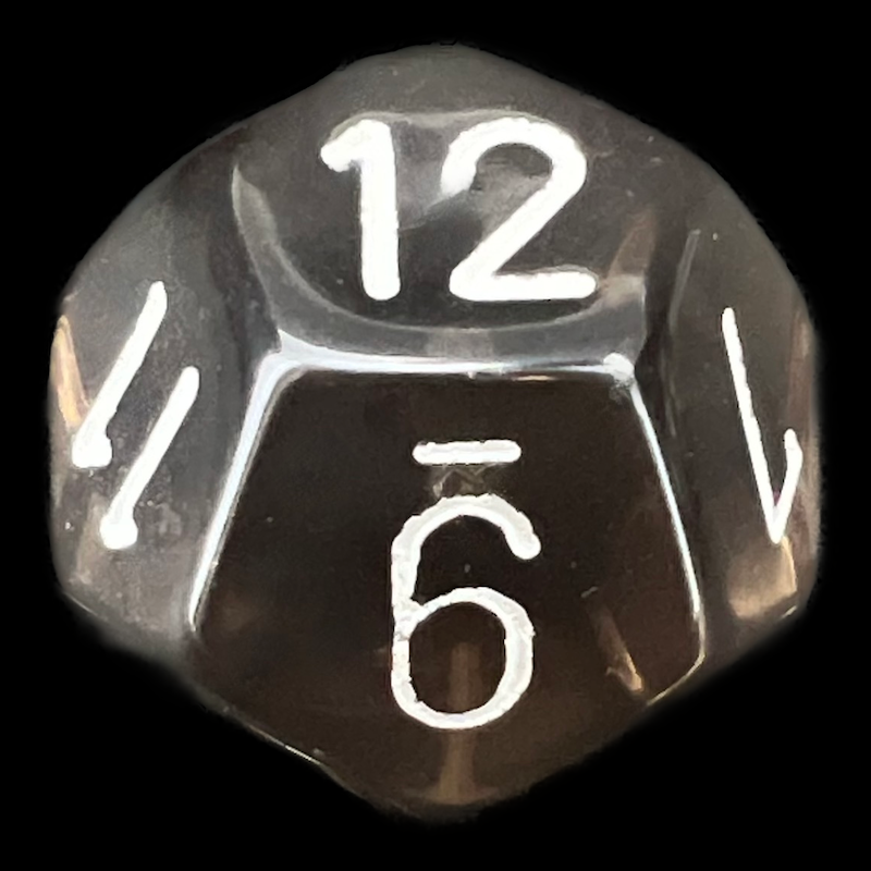 Chessex Translucent Smoke & White D12 Dice