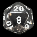 Chessex Translucent Smoke & White D20 Dice