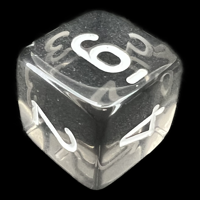 Chessex Translucent Smoke & White D6 Dice