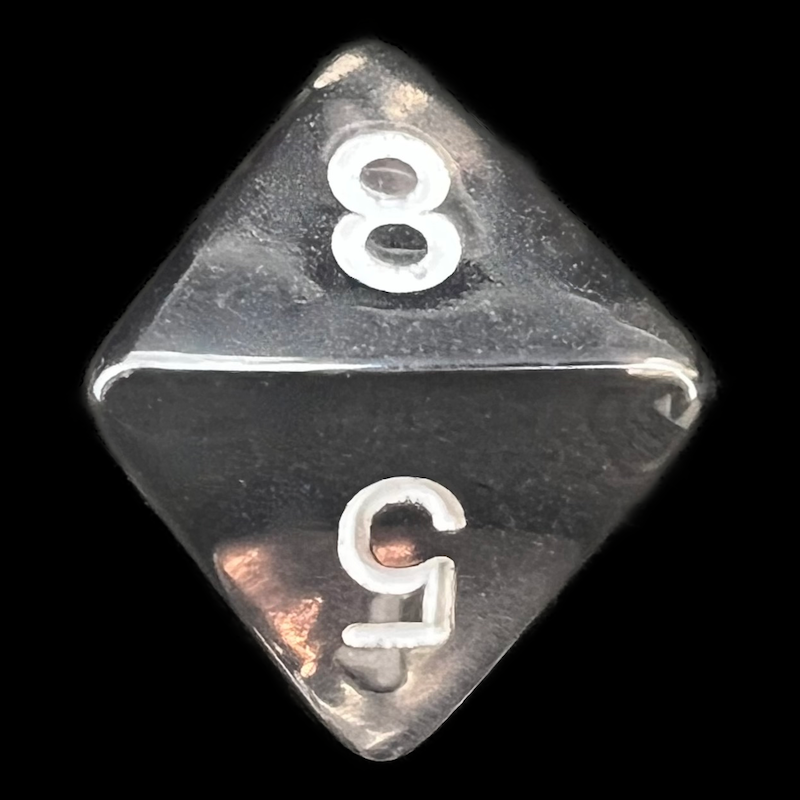 Chessex Translucent Smoke & White D8 Dice
