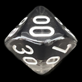 Chessex Translucent Smoke & White Percentile Dice