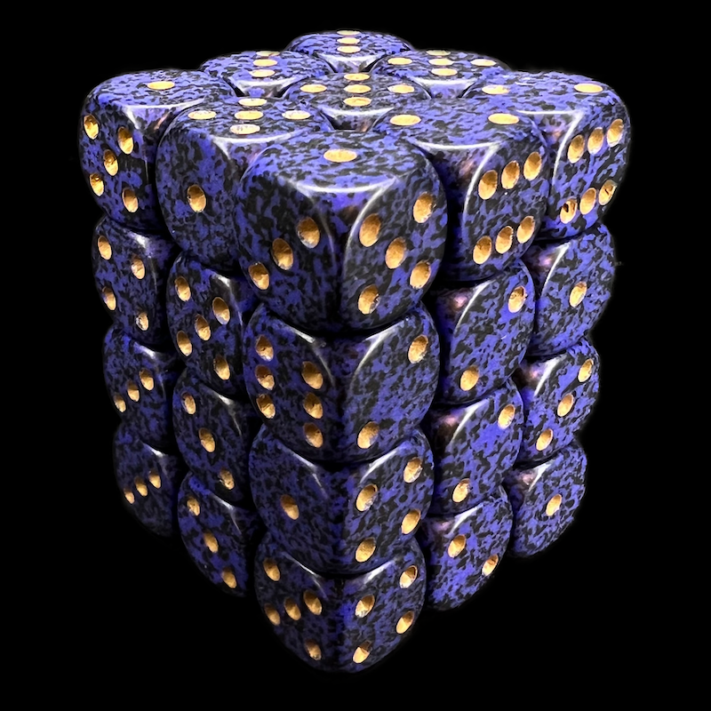 Chessex Speckled Golden Cobalt 36 x D6 Dice Set