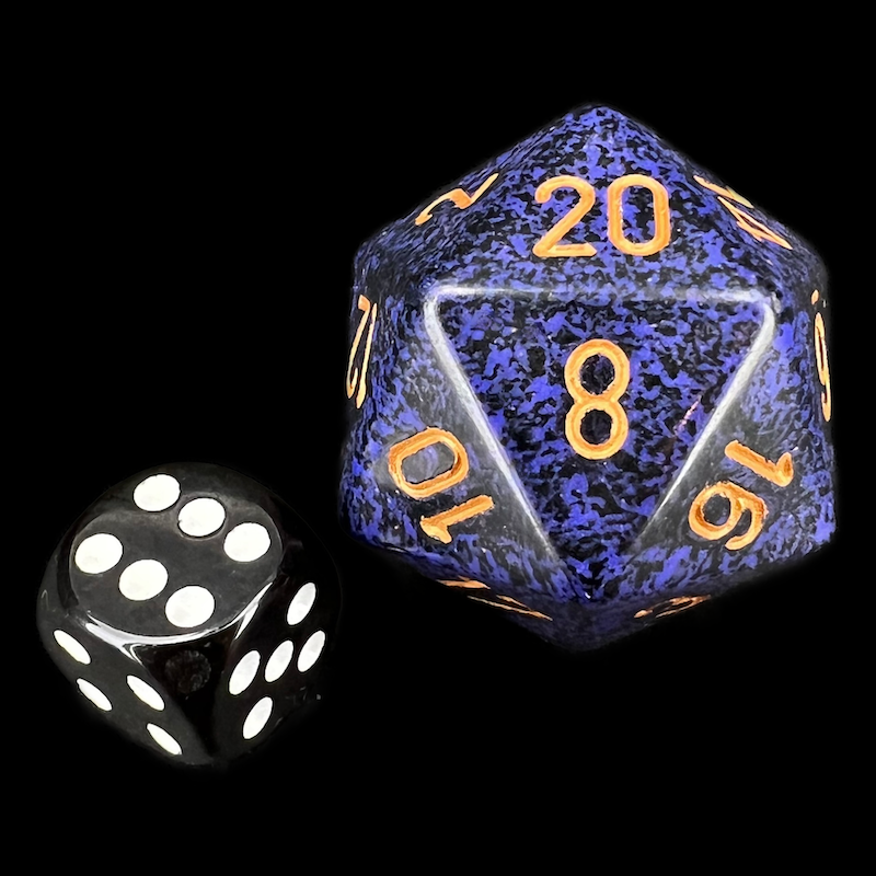 Chessex Speckled Golden Cobalt JUMBO 34mm D20 Dice