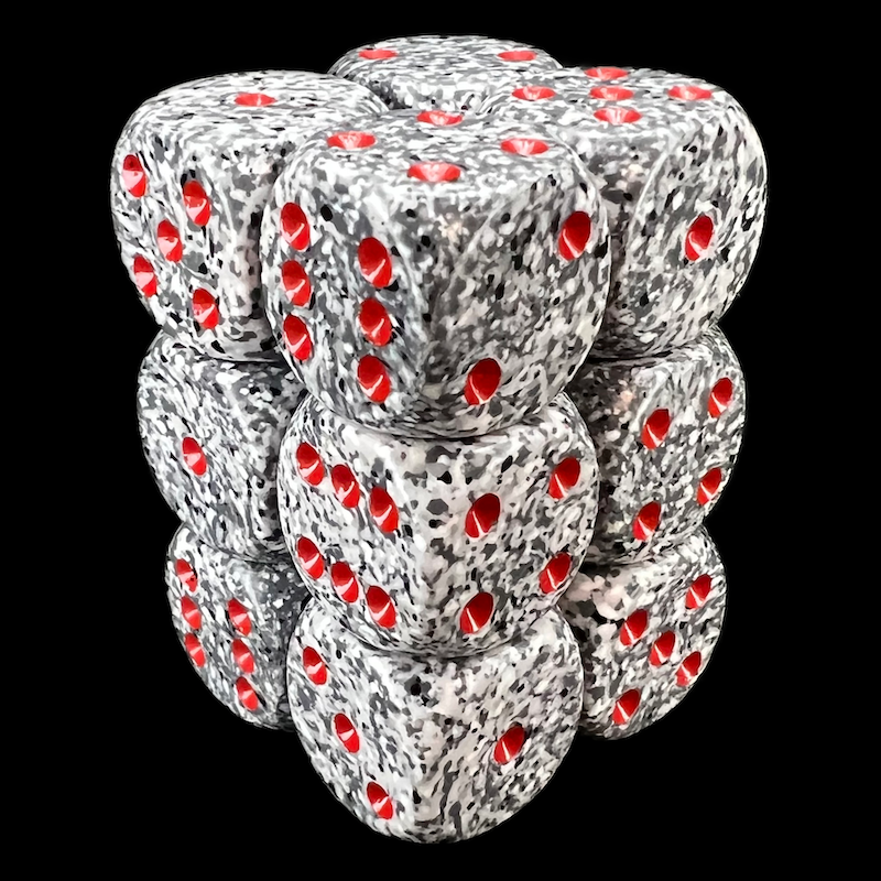 Chessex Speckled Granite 12 x D6 Dice Set