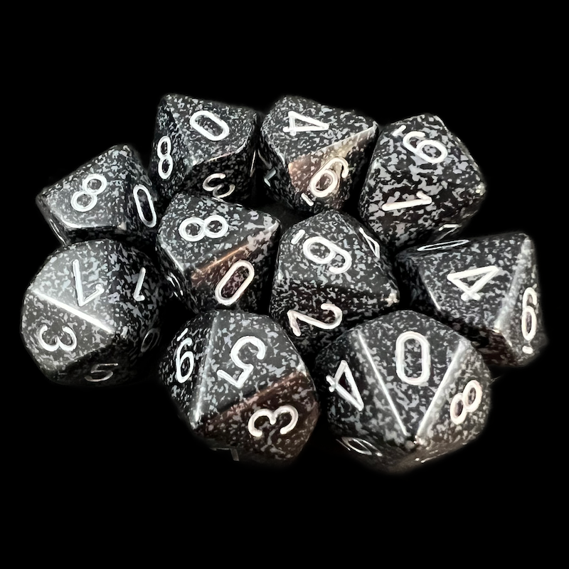 Chessex Speckled Ninja 10 x D10 Dice Set