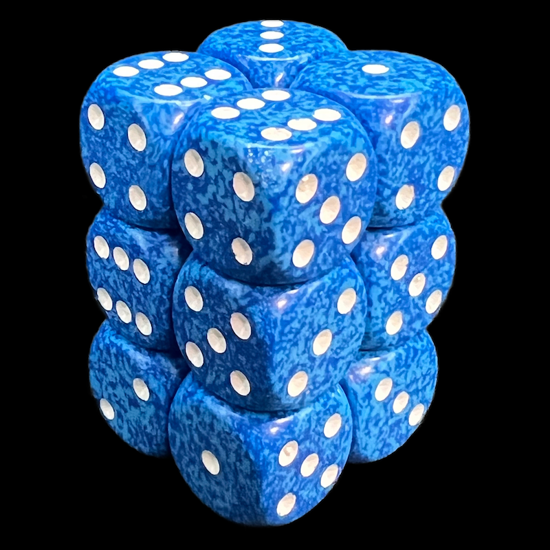 Chessex Speckled Water 12 x D6 Dice Set