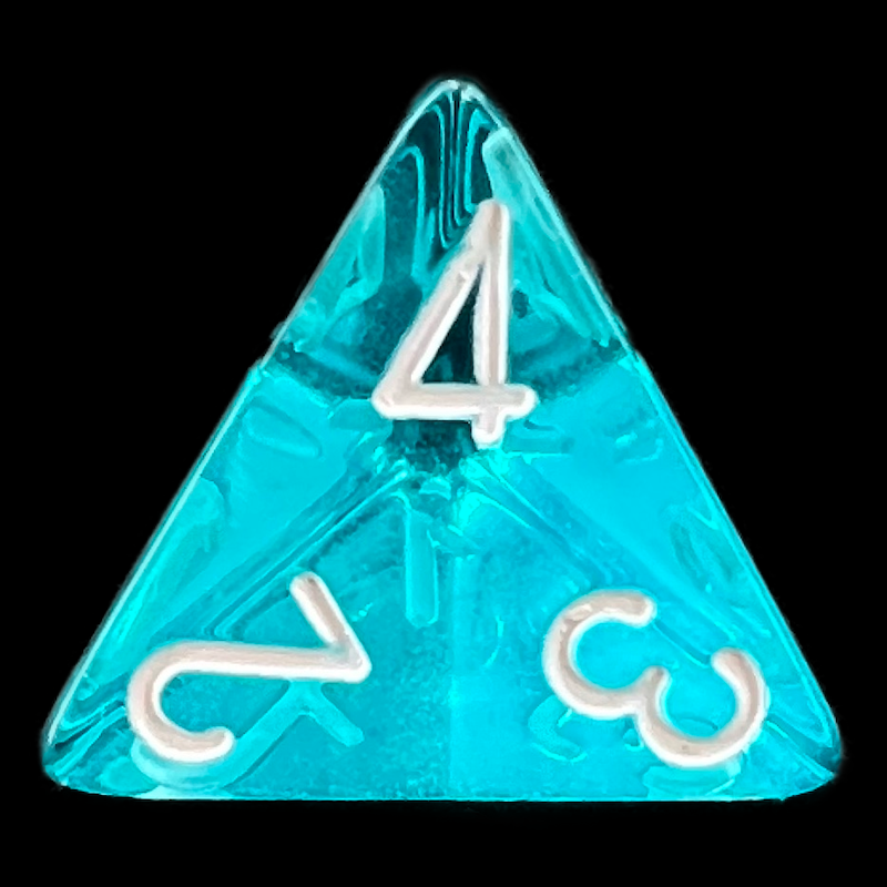 Chessex Translucent Teal & White D4 Dice