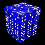 Chessex Translucent Blue & White 36 x D6 Dice Set