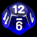 Chessex Translucent Blue & White D12 Dice