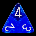 Chessex Translucent Blue & White D4 Dice