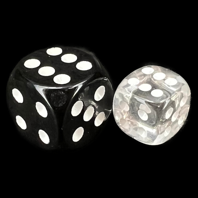 Chessex Translucent Clear & White 36 x D6 Dice Set