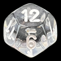 Chessex Translucent Clear & White D12 Dice