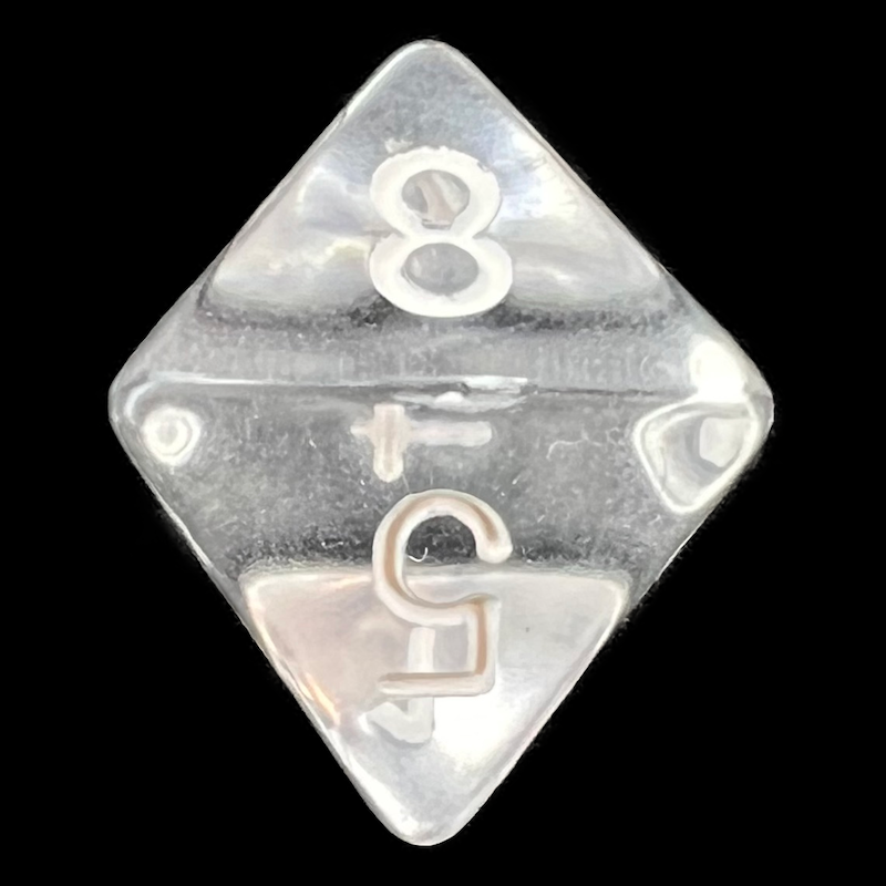 Chessex Translucent Clear & White D8 Dice