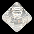 Chessex Translucent Clear & White Percentile Dice
