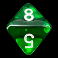 Chessex Translucent Green & White D8 Dice