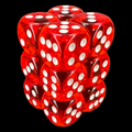 Chessex Translucent Orange & White 12 x D6 Dice Set