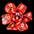 Chessex Translucent Orange & White 7 Dice Polyset