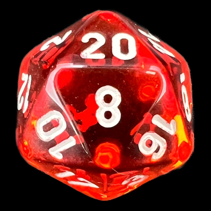 Chessex Translucent Orange & White D20 Dice