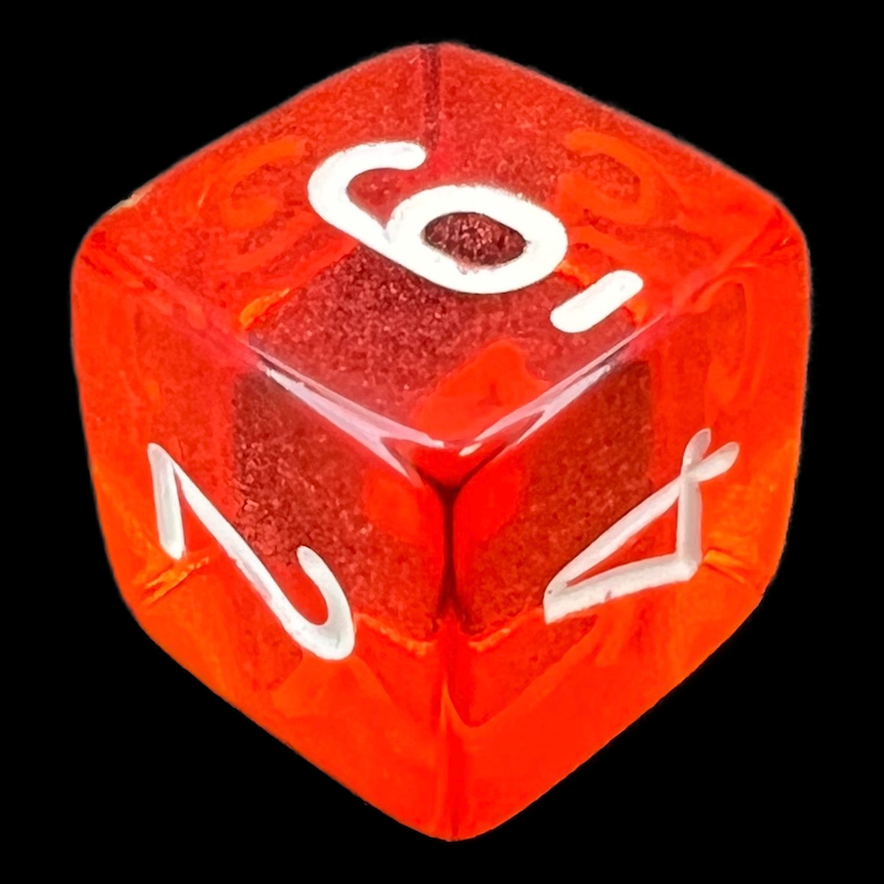 Chessex Translucent Orange & White D6 Dice