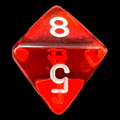 Chessex Translucent Orange & White D8 Dice