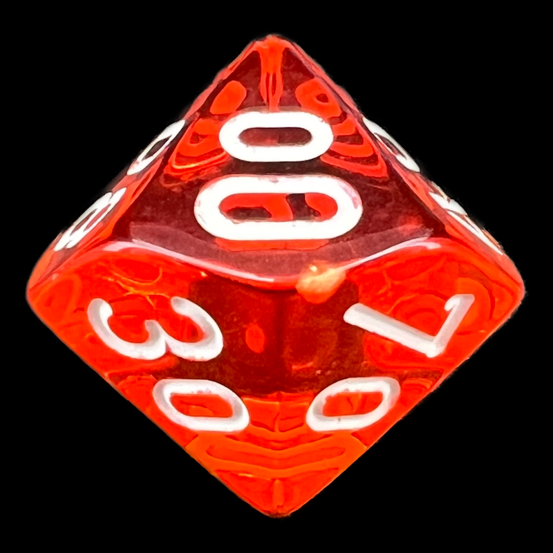 Chessex Translucent Orange & White Percentile Dice
